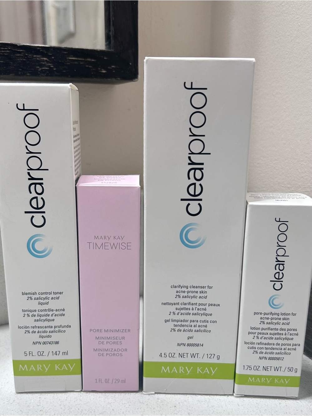 NEW Mary Kay Clear Proof 4-Piece Skincare Set + TimeWise Pore Minimizer